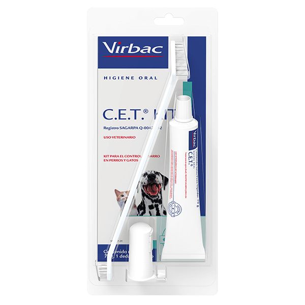 C.E.T. KIT Cepillo dental para perros y gatos
